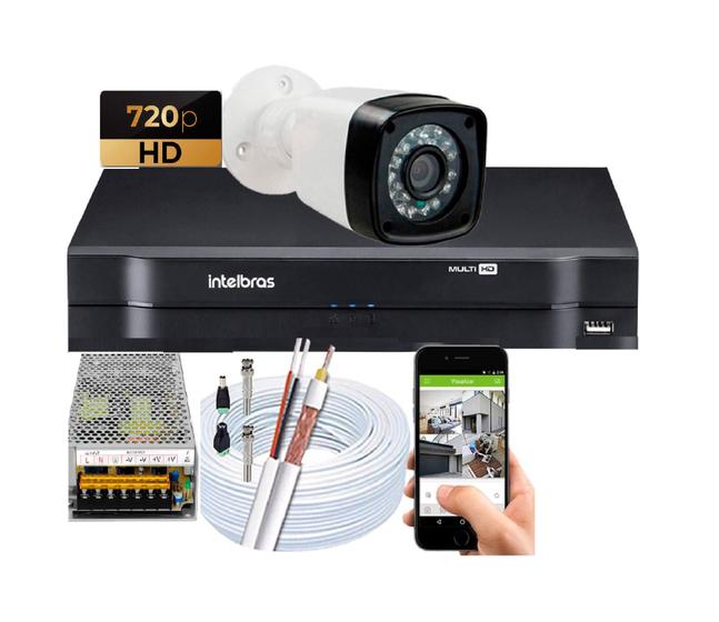 Imagem de Kit Camera Externa Bullet vhc 1120b Hd 720p Dvr Intelbras S/Hd