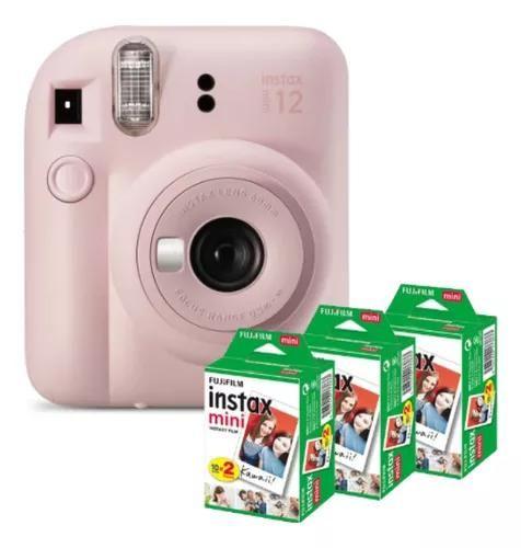 Imagem de Kit Câmera Fujifilm Instax Mini 12 Rosa + Filme De 60 Poses