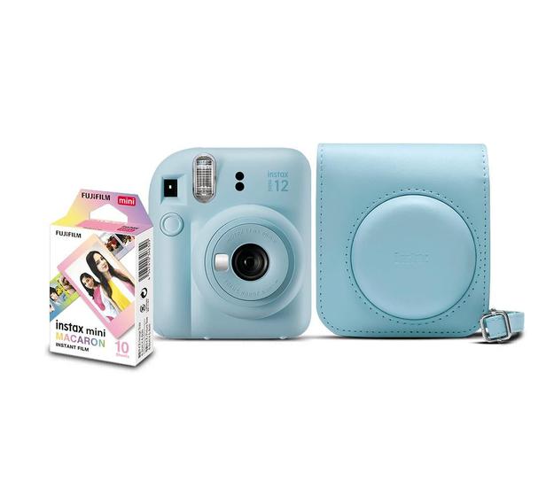 Imagem de Kit Câmera Instantânea FujiFilm Instax Mini 12 Azul Candy com Bolsa e Pack 10 Filmes