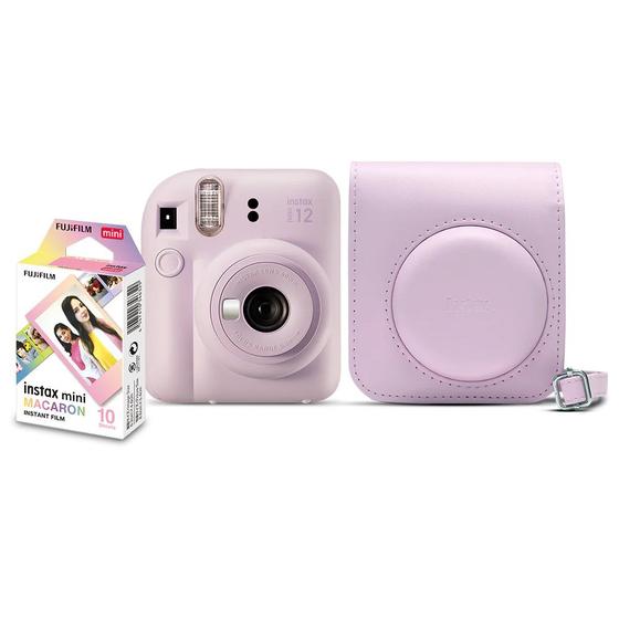 Imagem de Kit Câmera Instantânea Instax Mini 12 Lilas com Pack 10 fotos e Bolsa Lilas, FUJIFILM  FUJIFILM