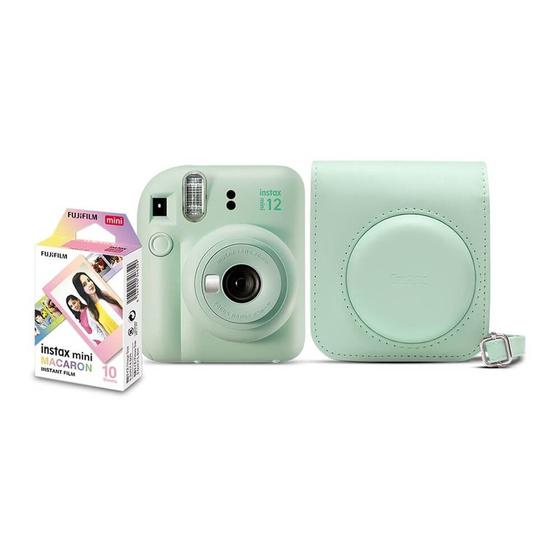 Imagem de Kit Câmera Instax Mini 12 Verde com Bolsa e 10 Filmes Macaron
