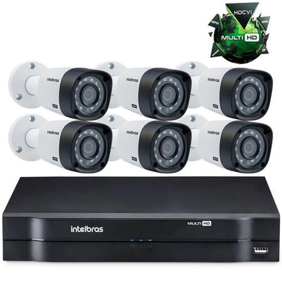 Imagem de Kit Câmeras de segurança Intelbras MultiHD Dvr 8c + 6 câmeras 1010B G4