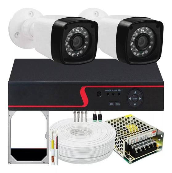 Imagem de Kit Câmeras De Segurança Residencial + Dvr 4ch Ahd P2p Hdmi