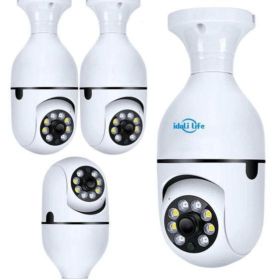 Imagem de Kit Câmeras de Segurança WiFi 360º com Visão Noturna, Sensor de Movimento e LED  Proteção Completa para Sua Casa