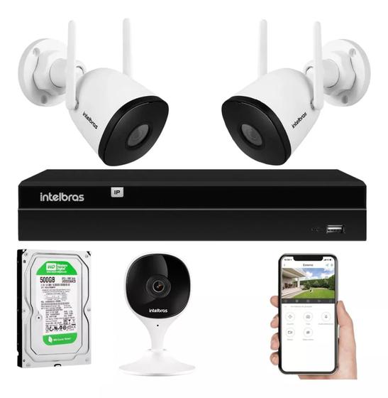 Kit Câmeras Mibo Intelbras Wifi 2 Externas E 1 Internas C/hd Câmera
