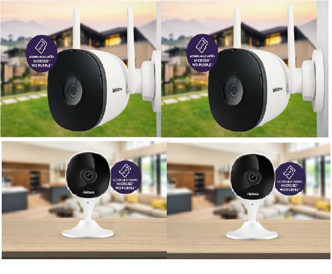 Kit Câmeras WiFi Externa e Interna Full Hd com Cartão 32Gb Intelbras