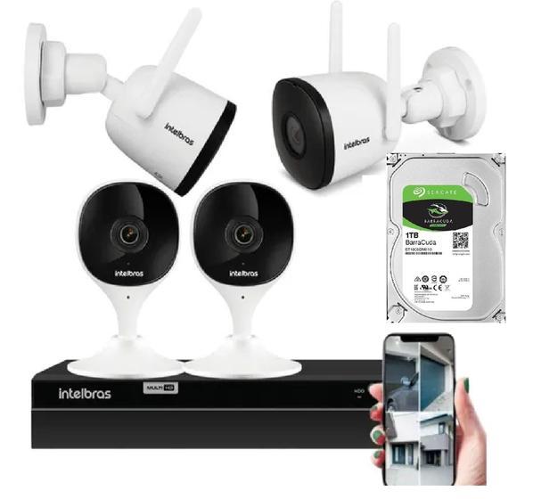 Kit Câmeras Wifi Full Hd Intelbras 2 Internas E 2 Externas Câmera