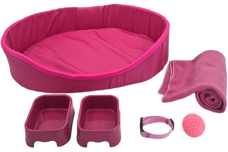 Imagem de Kit Caminha Cachorro Cama Europa Manta Mantinha Brinquedo M