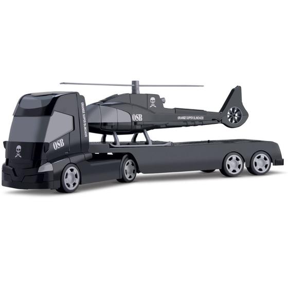 Imagem de Kit Caminhão de Brinquedo e Helicóptero Blindado