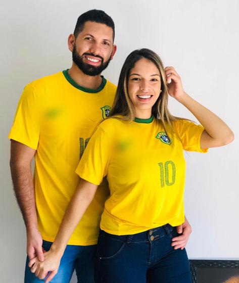 Kit camisa brasil casal seleçao brasileira copa Menor preço em Kit camisa brasil casal seleçao brasileira copa