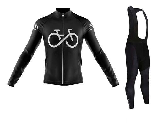 Imagem de Kit Camisa Bretelle Longo Bike Forever Dryfit Uv+ Ciclismo