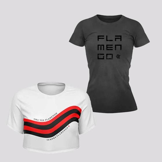 Imagem de Kit Camisa e Cropped Flamengo Feminino