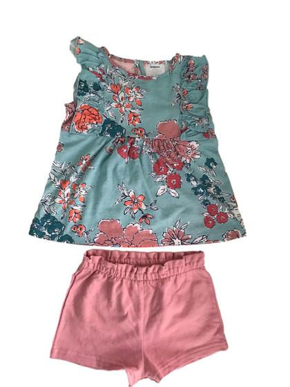 Imagem de Kit camisa florida + shorts rosa menina 5 anos Carters