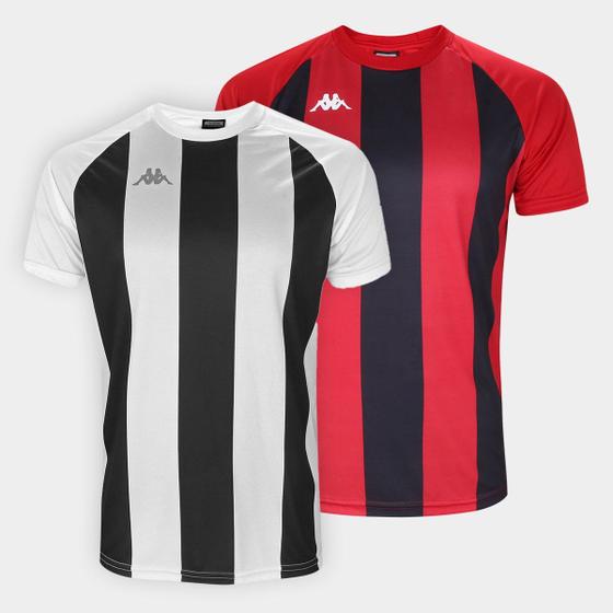 Imagem de Kit Camisa Kappa Fardamento Verticale Masculina 2 Peças