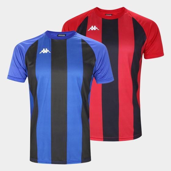 Imagem de Kit Camisa Kappa Fardamento Verticale Masculina 2 Peças