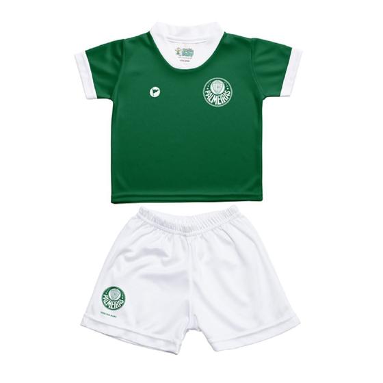 Imagem de Kit Camisa Palmeiras Bebê com Shorts Uniforme 1 Torcida Baby
