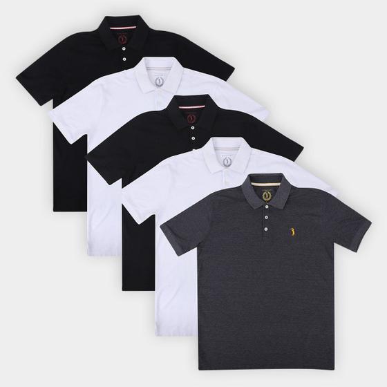 Imagem de Kit Camisa Polo Aleatory 5 Peças Masculino