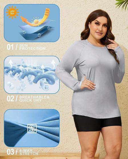 Imagem de KIT Camisa proteção solar uv50+ térmica tamanho P até Plus Size 3UN