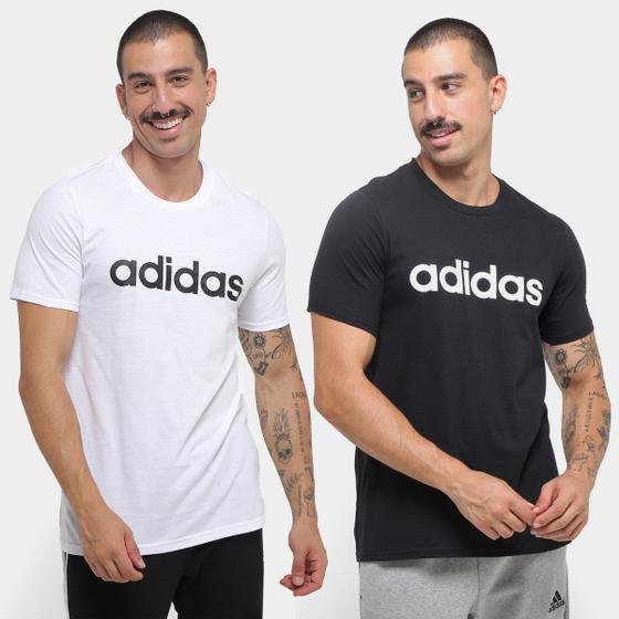 Imagem de Kit Camiseta Adidas Logo Linear II Masculina -2 Peças
