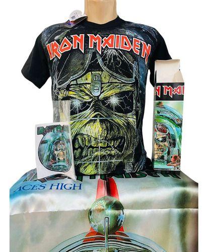 Imagem de Kit Camiseta+Banner+Adeviso Banda Iron Maiden Stamp