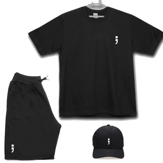 Imagem de Kit Camiseta Bermuda Plus Size com Boné Conjunto Verão Ad.Oficial