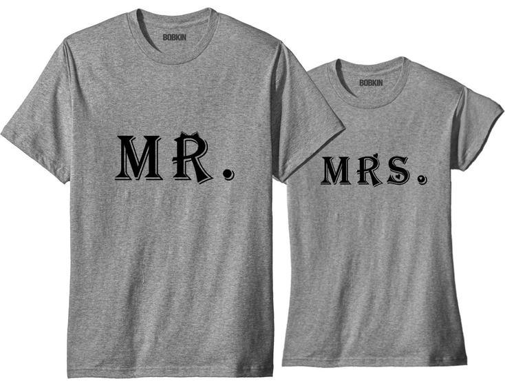 Imagem de Kit Camiseta Casal Combinando Mr Mrs Sr Sra Namorados Smith