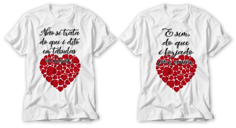 Imagem de Kit camiseta dia dos namorados coração amor blusas casal