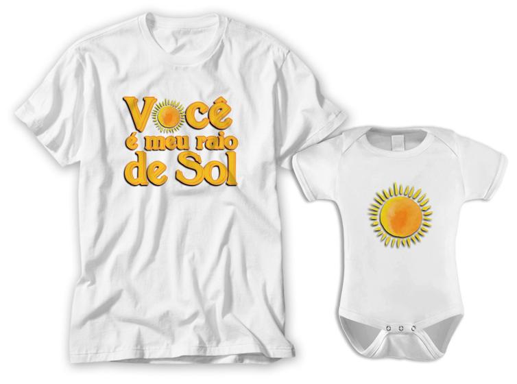 Imagem de Kit Camiseta e Body meu primeiro dia das mães corujinha