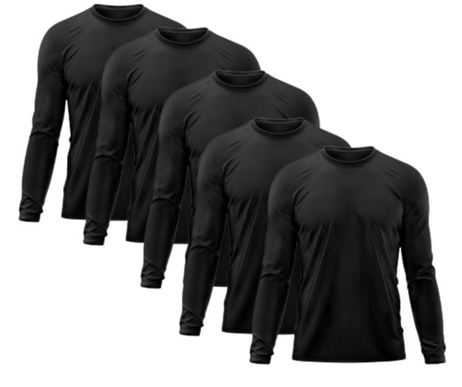 Imagem de Kit Camisetas Dry fit, proteção uv - 5 unidades