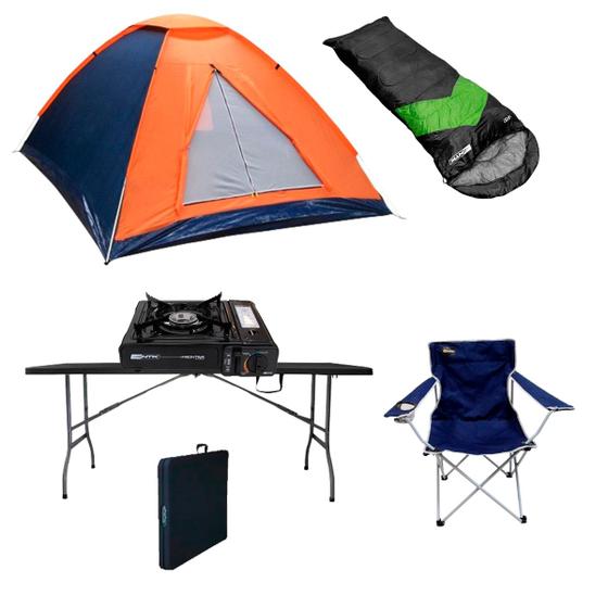 Imagem de Kit Camping Acampamento Saco Viper Mesa Dobrável Barraca Cadeira Fogareiro