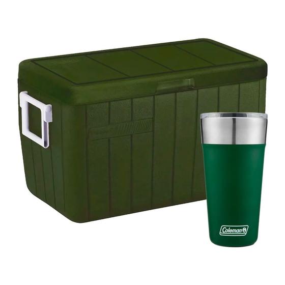 Imagem de Kit Camping Coleman - Caixa Térmica 45,4L Adventure All Green e Copo Térmico com Tampa 600ml Verde