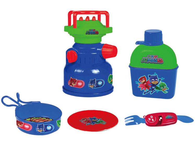 Imagem de Kit Camping de Brinquedo PJ Masks - Fogareiro e Cantil 5 Peças Candide