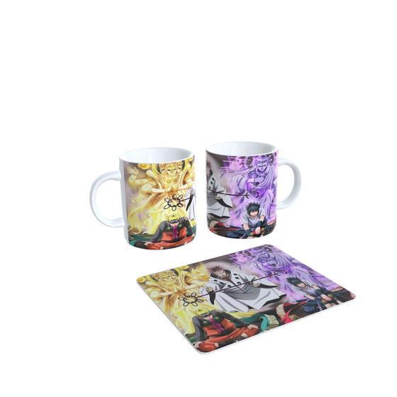 Kit Caneca de porcelana + Mousepad geek nerd anime do naruto Menor preço em Kit Caneca de porcelana + Mousepad geek nerd anime do naruto