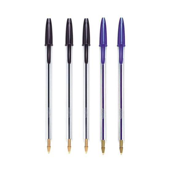 Imagem de Kit Caneta Bic Cristal 1.0 C/5 Unidades (Azul e Preta)