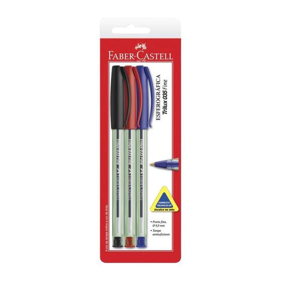 Imagem de Kit Caneta Esferográfica Trilux Ponta Fina 0.8mm - Faber-Castell