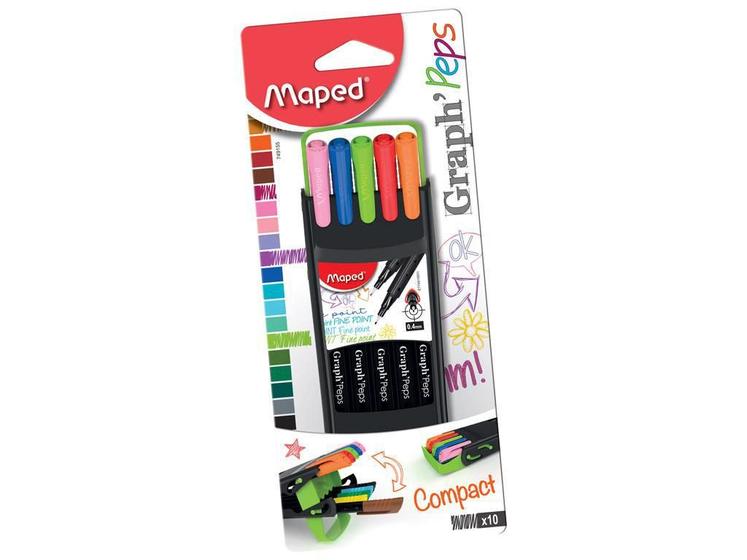 Imagem de Kit Caneta Fineliner GraphPeps Com 10Un Maped