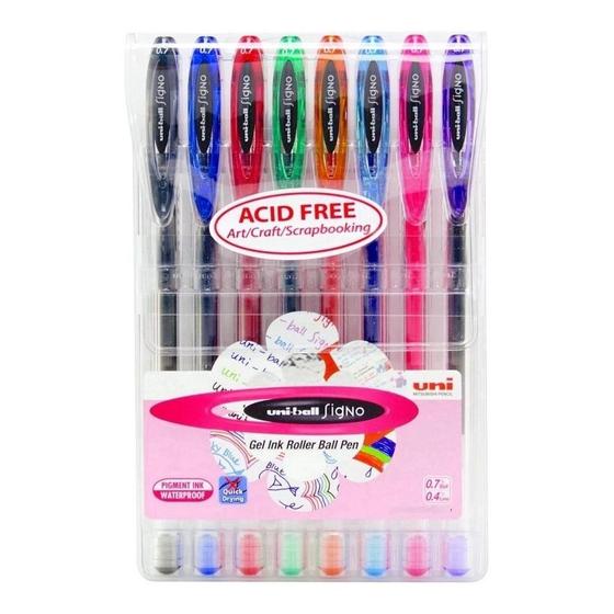 Imagem de Kit Caneta Gel Signo 0.7 Com 8 Unidades - Uni-ball