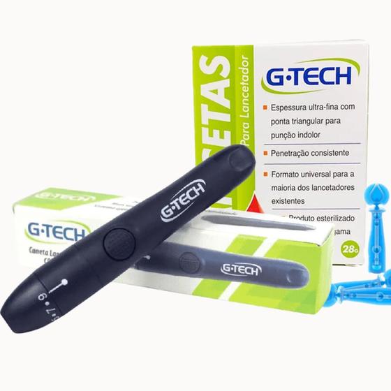 Imagem de Kit Caneta Lancetadora G-Tech Comfort + 100 Lancetas