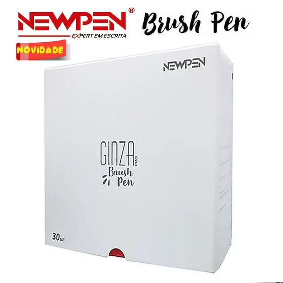 Imagem de Kit Caneta Pincel Brush Pen Ginza Com 30 Cores Newpen