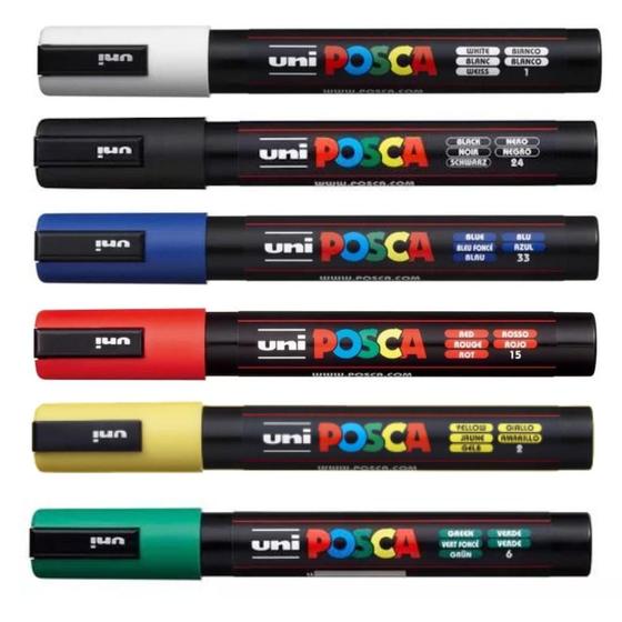 Kit Caneta Posca 5m - 6 Cores básicas Menor preço em Kit Caneta Posca 5m - 6 Cores básicas