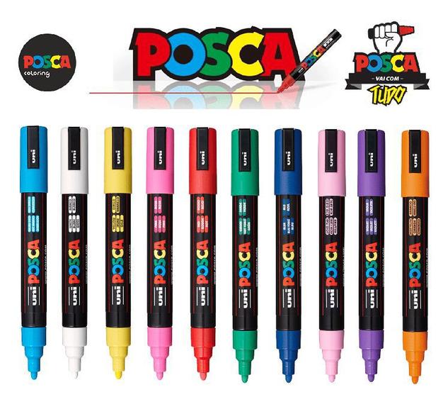 Imagem de Kit Caneta Posca Pc-5m C/10 Unidades N17