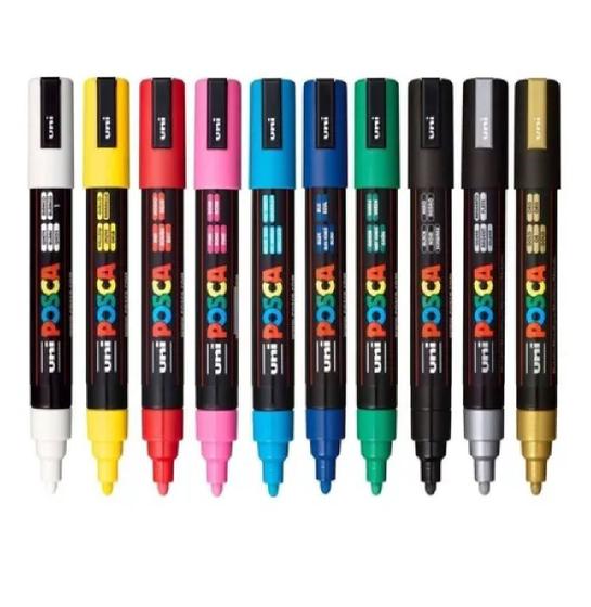 Kit Caneta Posca Pc-5m C/ 5 Unidades A Sua Escolha Menor preço em Kit Caneta Posca Pc-5m C/ 5 Unidades A Sua Escolha
