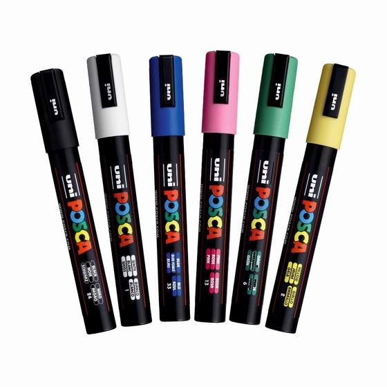 Imagem de Kit Caneta Posca Pc-5m C/ 6 Un N das Cores 1-24-33-13-6-2