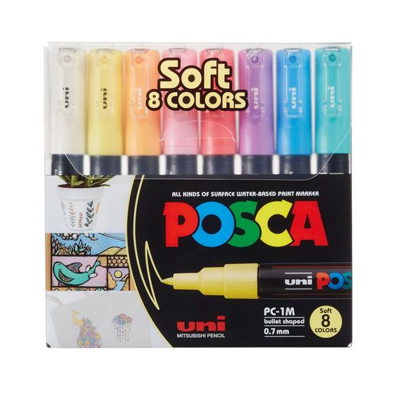 Imagem de Kit Caneta Posca Soft PC-1M Com 8 Unidades Uniball