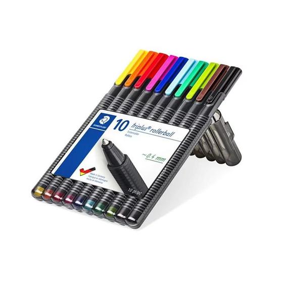 Imagem de Kit Caneta Staedtler Rollerball Triplus 0.4 mm 10 Cores