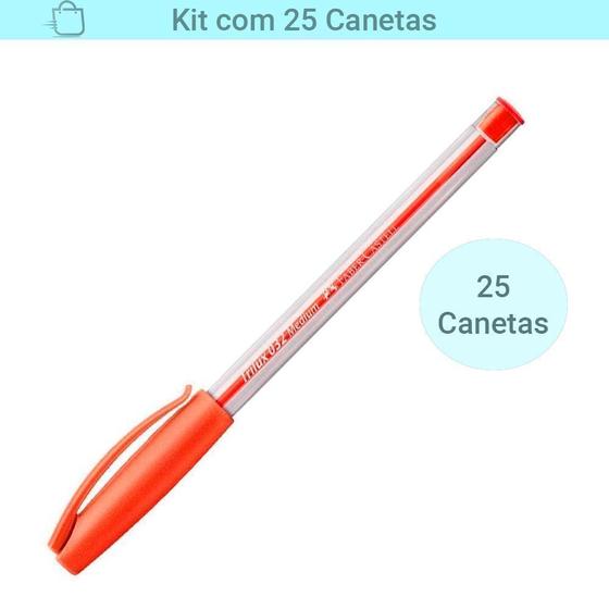 Imagem de Kit Caneta Trilux 032 Faber-Castell Vermelha 25 Unidades Vermelho