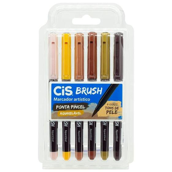 Imagem de Kit Canetas CIS Brush Tons de Pele - 6 Canetas