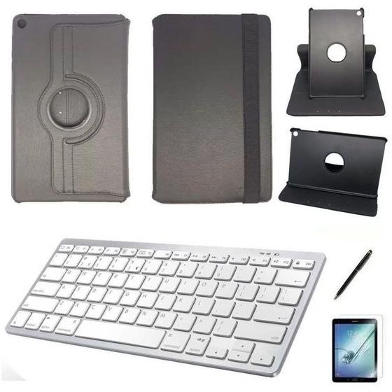 Imagem de Kit Capa 360/Can/Pel/Teclado Branco Galaxy Tab S6 Lite P615 - Preto