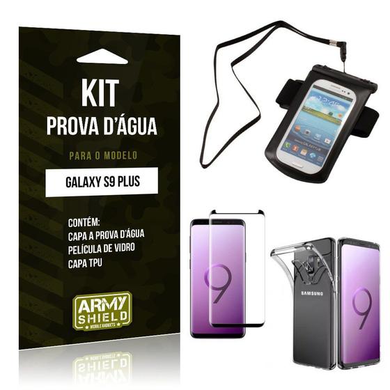 Imagem de Kit Capa à Prova D'água Galaxy S9 Plus Prova Dágua + Película + Capa - Armyshield