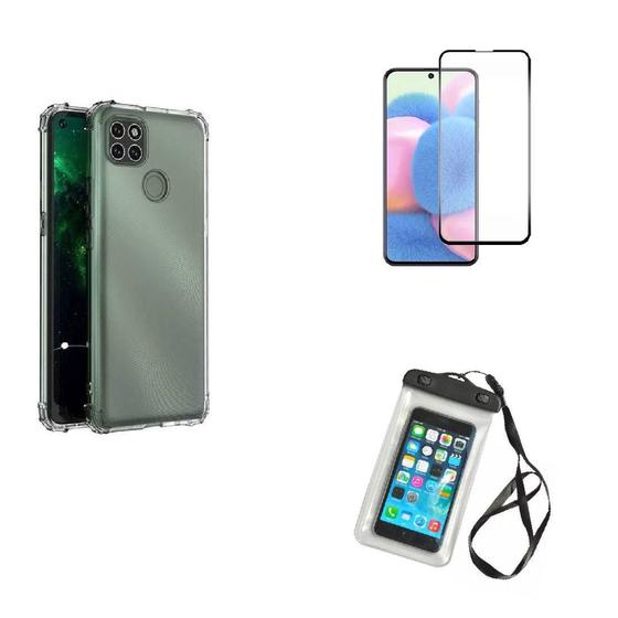 Imagem de Kit Capa a Prova D'água Moto G9 Power + Capa + Película De Vidro 3D